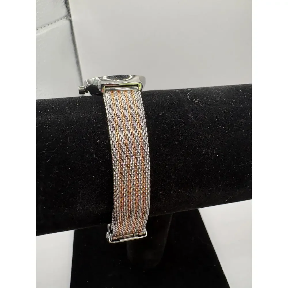 Skagen Denmark Women Watch Silver Mesh Bracelet Crystal Hour Markers Silver
